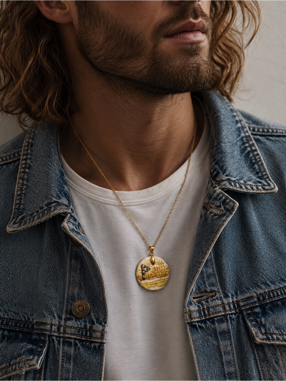 Ancient Viking Rune Necklace Handmade Nordic Ceramic Artifact Pendant - Picture 7 of 10